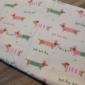 Dachshund Weenie Dog Christmas Flannel Fabric